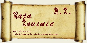 Maja Kovinić vizit kartica